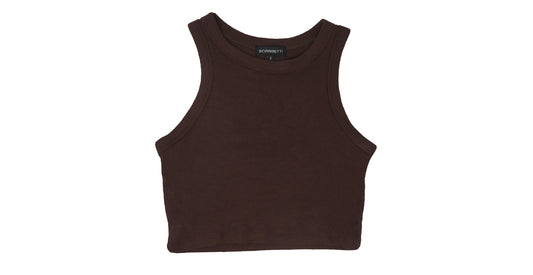 Chocolate Rib Knit Crop Top