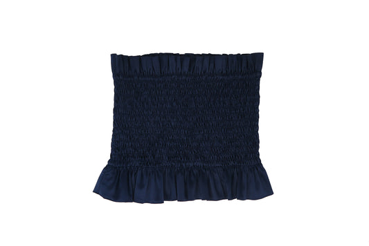 Navy Shirred Tube Top